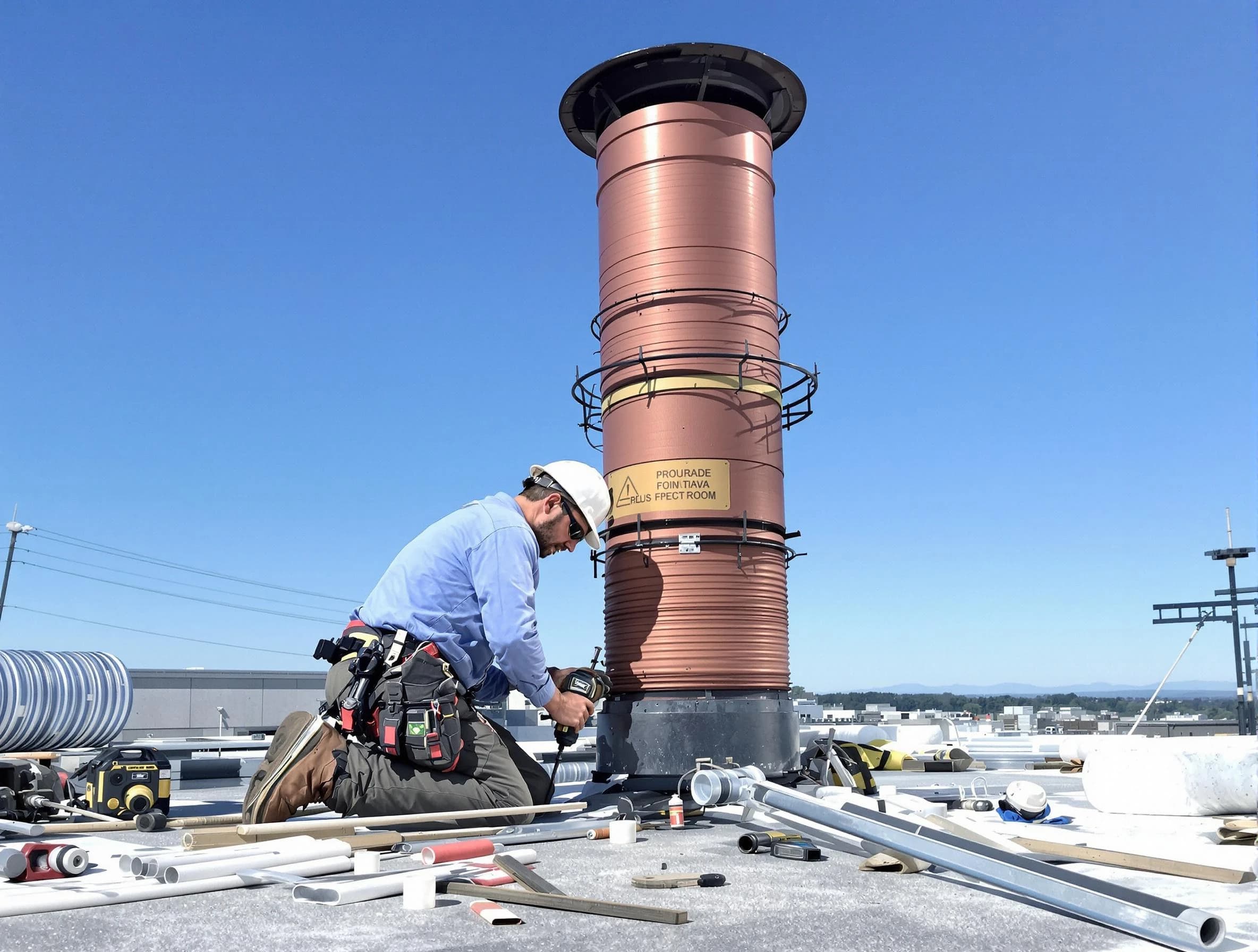 Installed chimney liner by Salem Chimney Sweep in Salem, MA