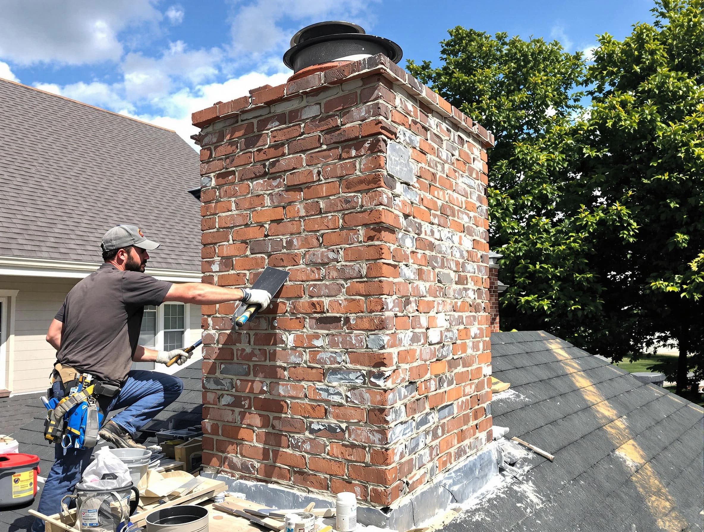 Completed chimney rebuild by Salem Chimney Sweep in Salem, MA