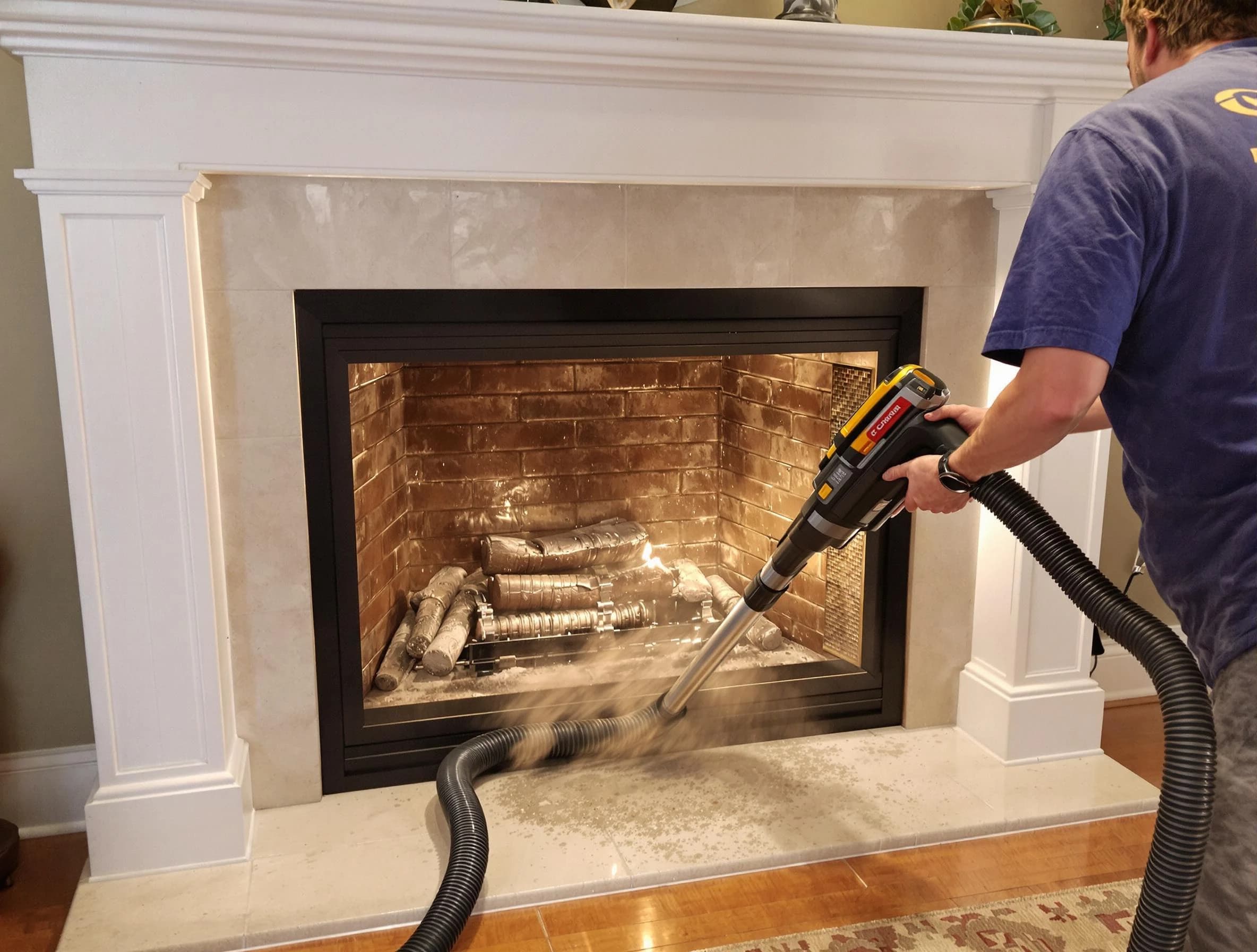 Fireplace cleaning performed by Salem Chimney Sweep in Salem, MA