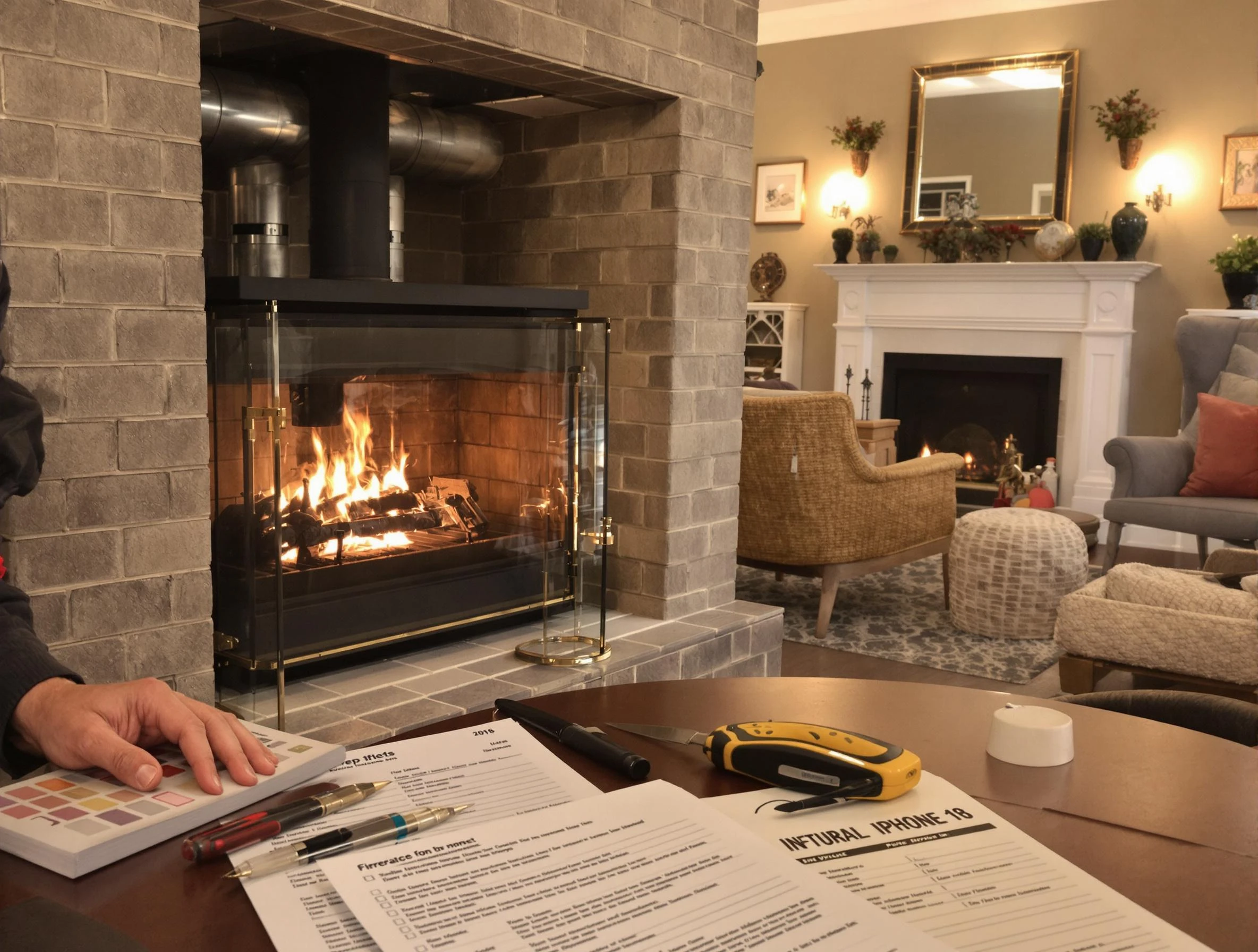 Salem Chimney Sweep verifying fireplace safety measures in Salem, MA